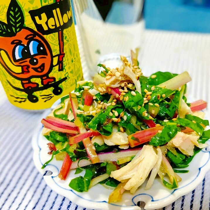 スイスチャードと鶏ささみのあっさりナムル